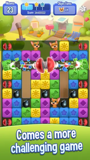 Pet Rescue Saga level with power-ups available