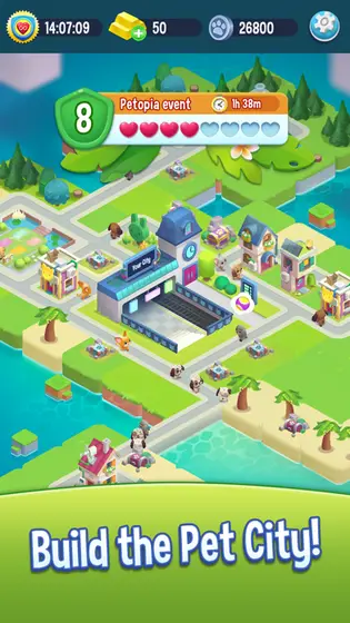 Pet Rescue Saga board with a cleared section